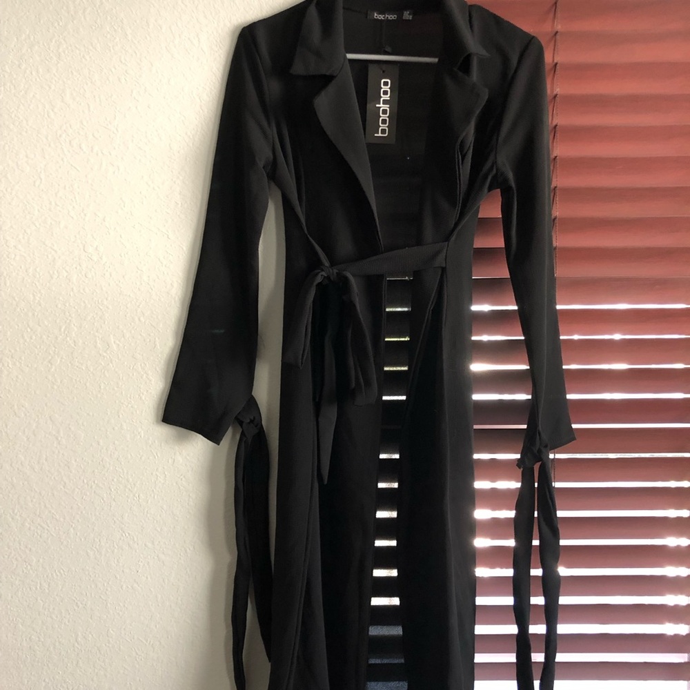 Belted Tie Cuff Duster